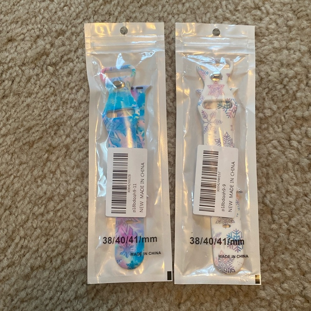 Snowflake Apple Watch Bands - Blue and White